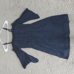 Boho Navy Off Shoulder Dress